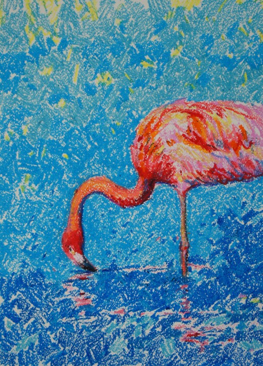 Flamingo -2. 绘画, 16.5x11.8 in