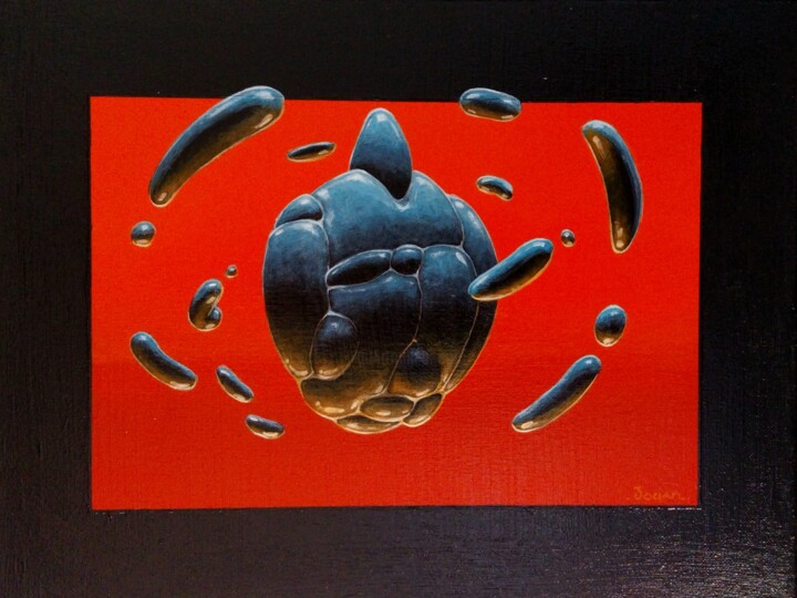 Painting titled "Créature A017" by Philippe Jouan, Original Artwork, Acrylic