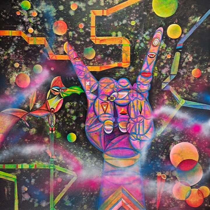 Rock On 绘画, 39.4x39.4 in