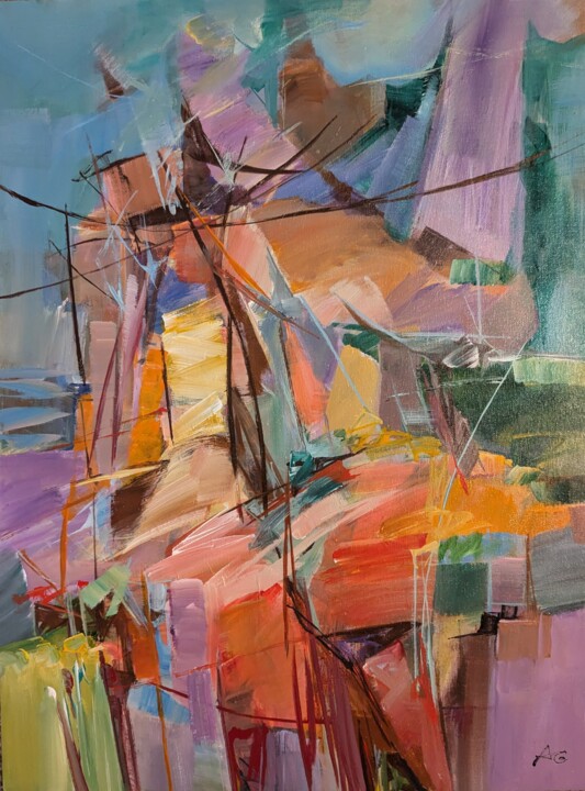 Painting titled "go to 2" by Armen Ghazayran (Nem), Original Artwork, Acrylic