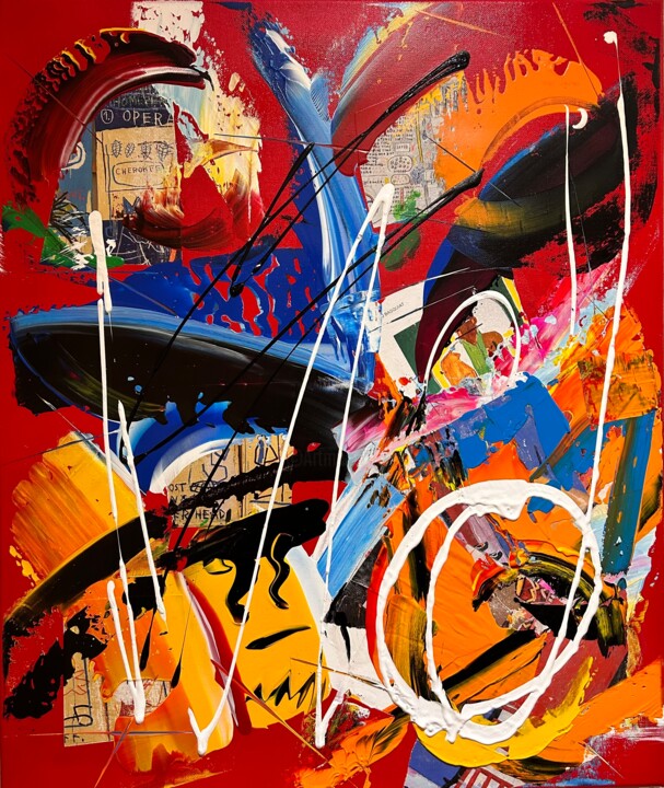 Serie gran boulevard N1 dj basquiat 绘画, 23.6x19.7 in