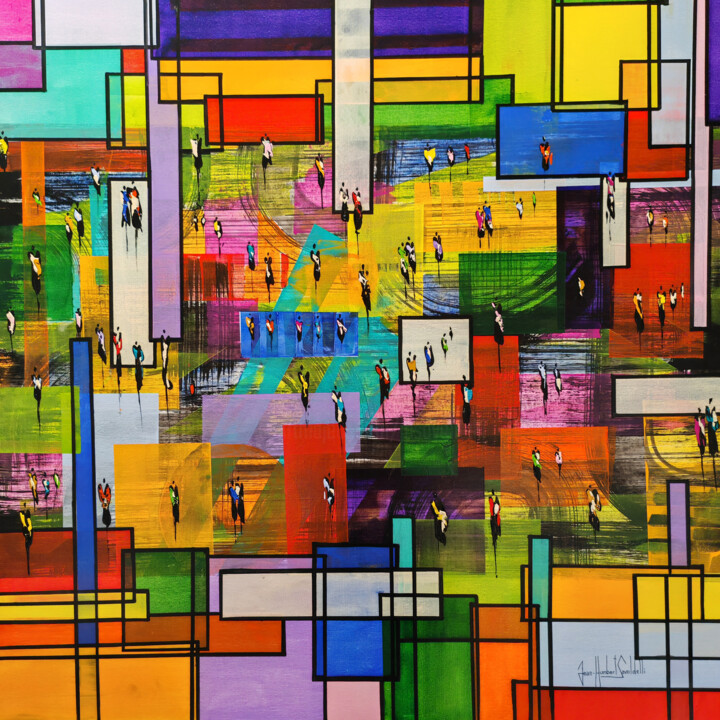 TROPIQUES (SERIE GEOMETRICS) 绘画, 39.4x39.4 in