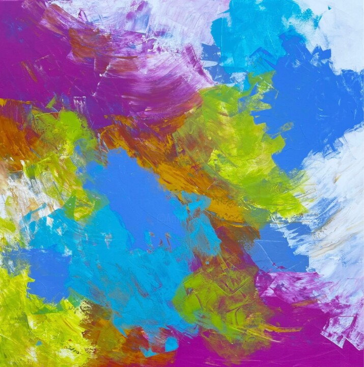 "It's Going To Be A Good Day" (36" x 36") -acrylic art 绘画, 36x36 in