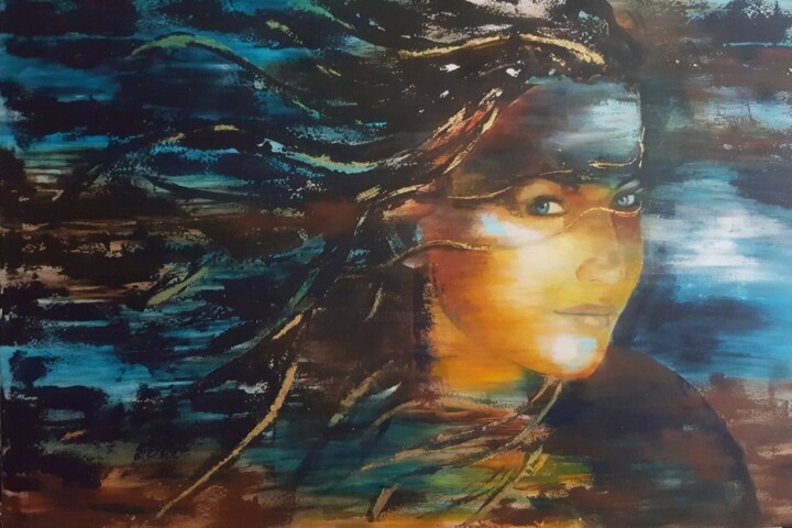 Painting titled "Summer breece" by Ria Kooistra, Original Artwork, Acrylic