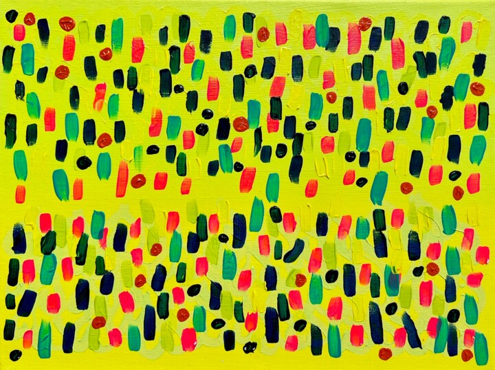 Abstract art “Summer mood” 绘画, 11.8x15.8 in