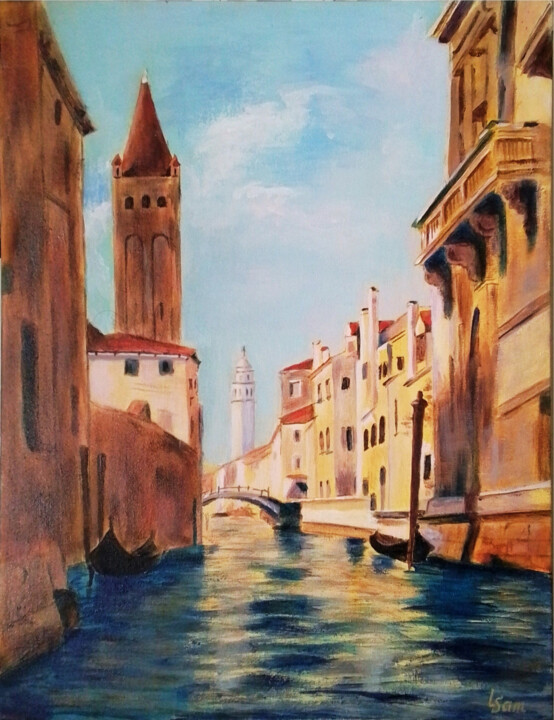 Pintura intitulada "The marvellous city…" por Liubov Samoilova, Obras de arte originais, Acrílico