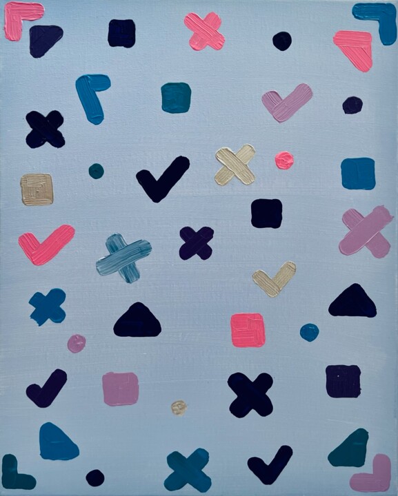 Abstract painting “Just OK” 绘画, 19.7x15.8 in