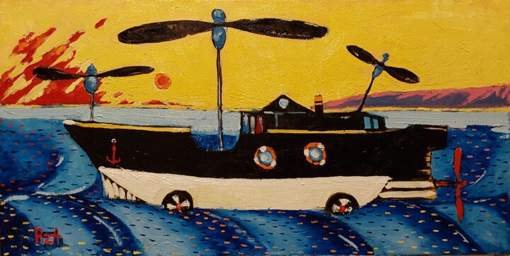 To the future 绘画, 17.7x35.4 in