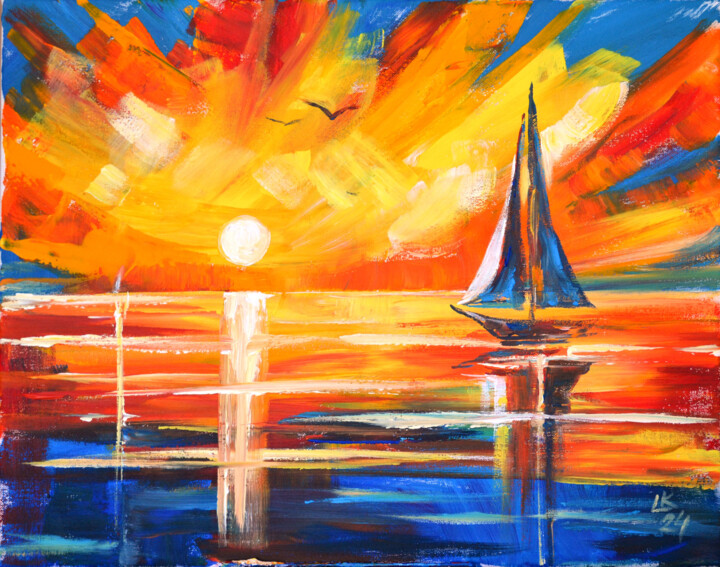 Vibrant Horizons 绘画, 15.8x19.7 in