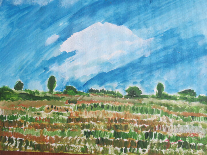 Polderlandschap 绘画, 8.3x11 in