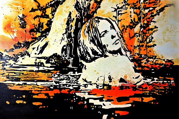 Malerei mit dem Titel "SIEHST DU?" von Ute Kleist, Original-Kunstwerk, Acryl