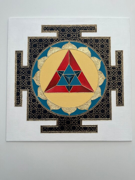 Ganesh Yantra 绘画, 15.8x15.8 in