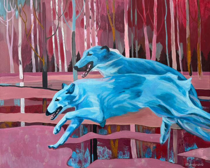 Greyhounds in the Crimson Forest Tablo, 31,5x39,4 in