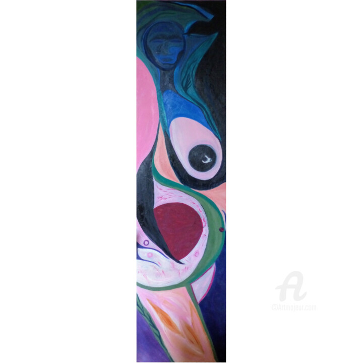 Amante à l'oiseau 绘画, 88.6x20.9 in