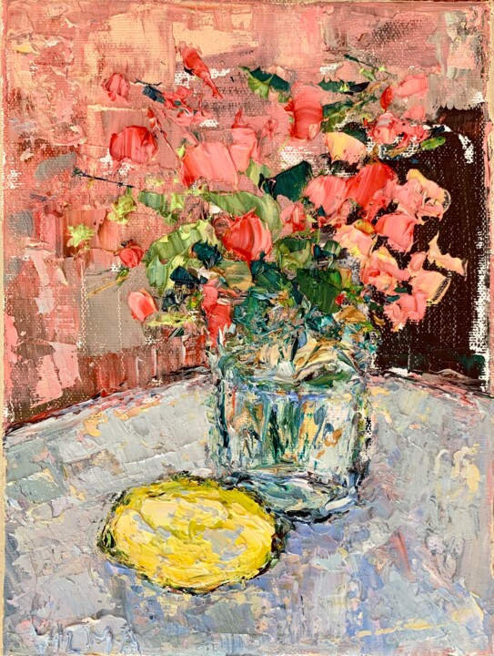 "Flowers Bouquet Oil…" başlıklı Tablo Vilma Gataveckiene tarafından, Orijinal sanat, Petrol