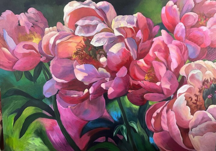 Jardin de pivoine 绘画, 25.6x36.2 in