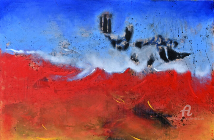 Peinture intitulée "Sensations-Le pays…" par Alliet-Delacroix, Œuvre d'art originale, Huile Monté sur Châssis en bois