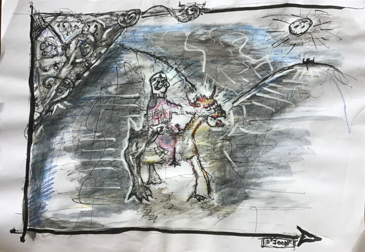 Retour du guerrier 图画, 8.2x11.8 in