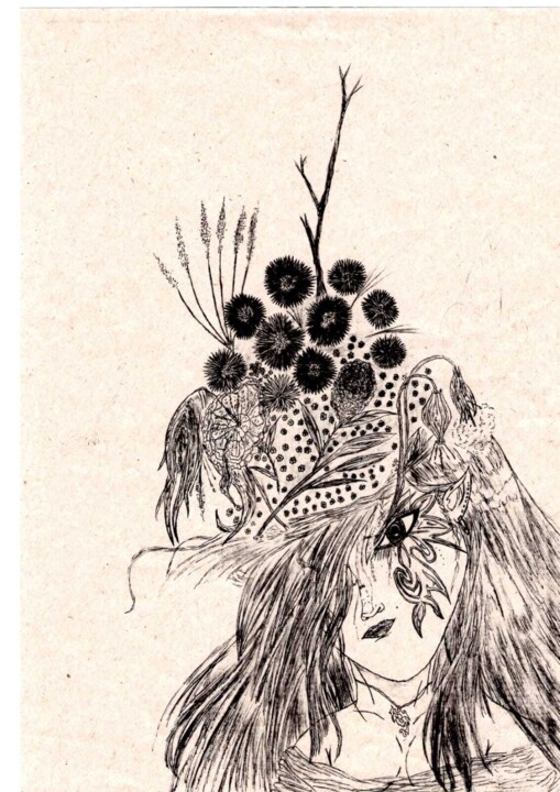 Mulher das flores. 图画, 11x7.9 in