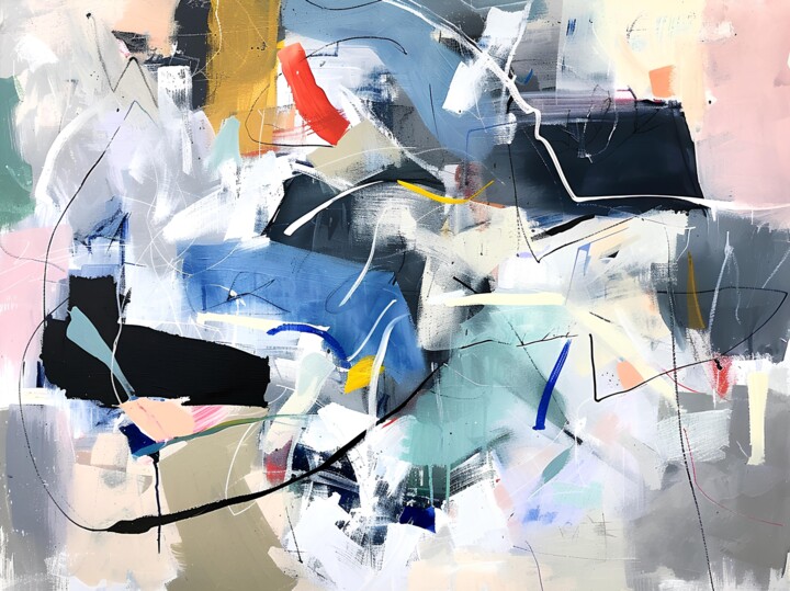 Chaotic Life: Neutral and Pastel Abstract 数字艺术