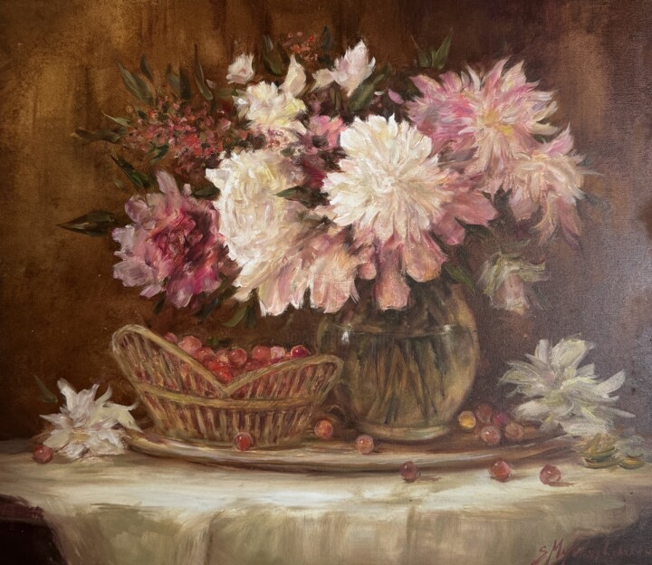 Peonies (Other size) 绘画, 23.6x27.6 in