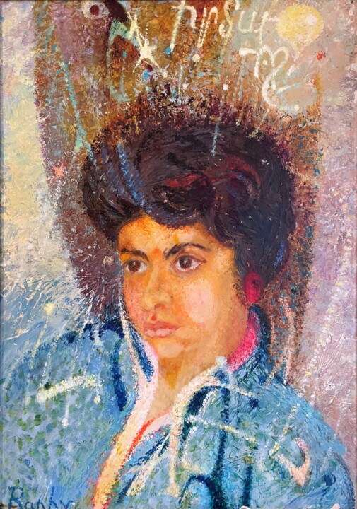 Peinture intitulée "Souvenir de l’année…" par Raphy, Œuvre d'art originale, Huile Monté sur Panneau de bois