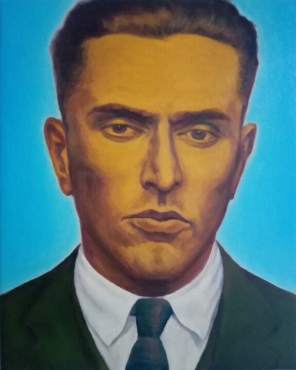 Mugshot, Filippo Sacco, Johnny Roselli, Handsome Johnny 绘画, 19.7x15.8 in