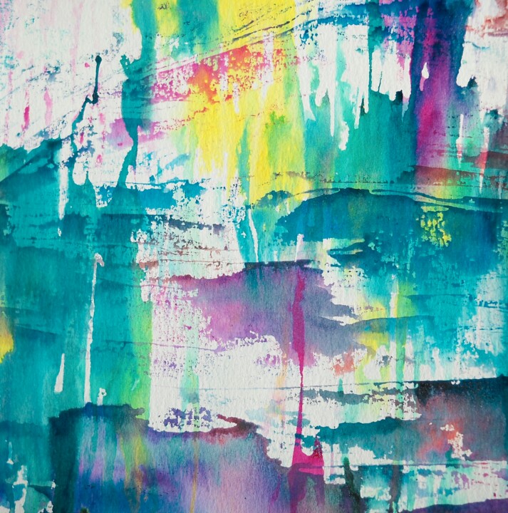 Northern lights 绘画, 8.5x8.5 in