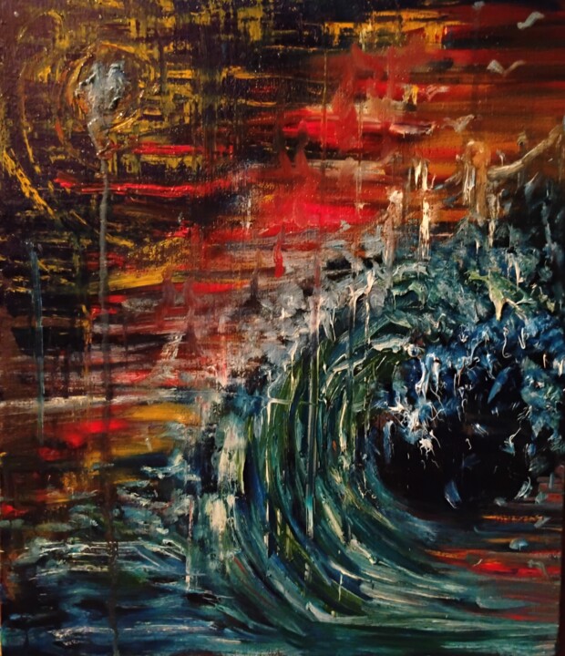 KRZYK OCEANU 绘画, 20.9x17.3 in