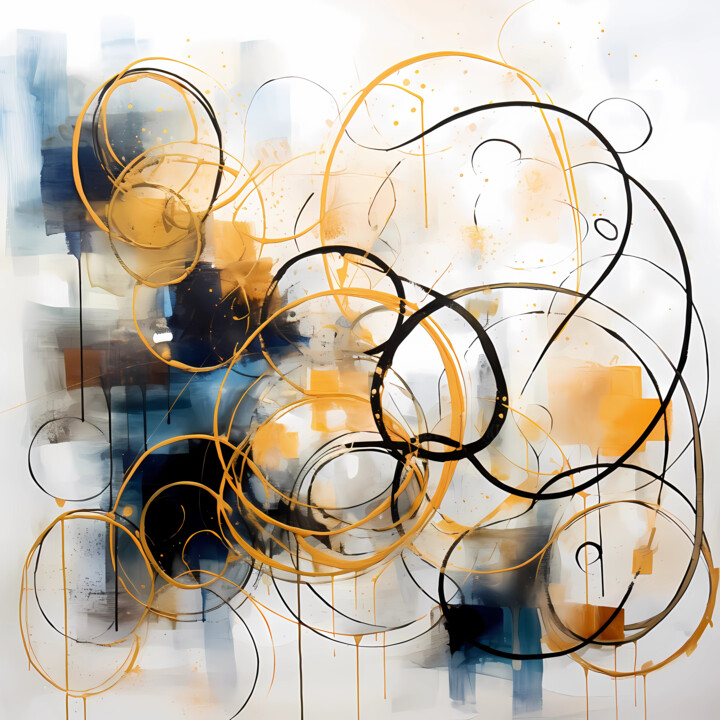 数字艺术 标题为“Assembly of circles…” 由Lu Sho, 原创艺术品, AI生成的图像