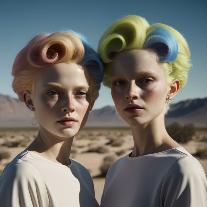 Digital Arts titled "Twins" by Pavel Apilat, Original Artwork, Digital Painting