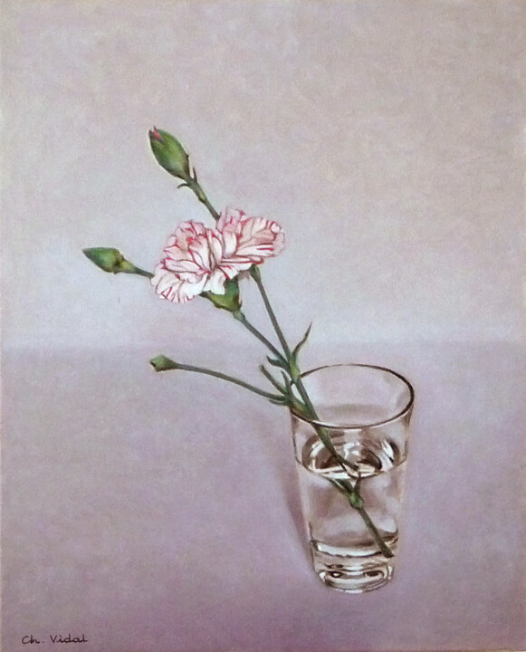 Oeillet de Chine 绘画, 16.1x13 in