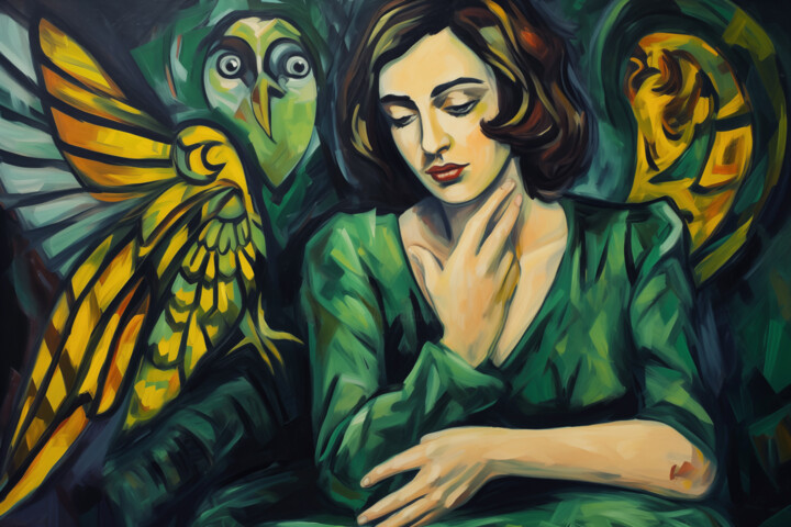 Expressionistische Frau mit Dämon 数字艺术