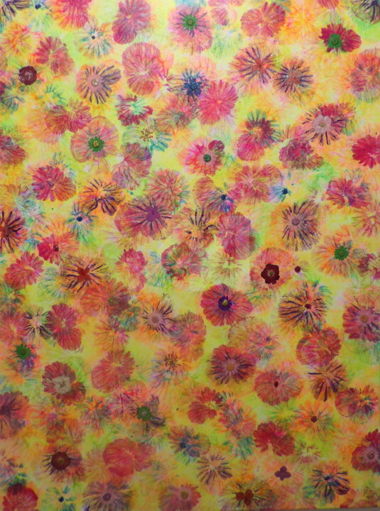 Fleurs Pétillantes 2 绘画, 31.5x23.6 in