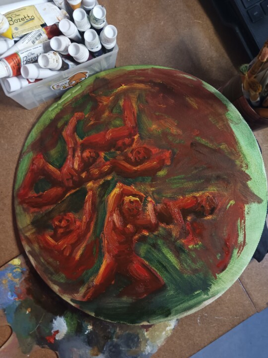 Painting titled "Psique atormentada" by Juand Villan, Original Artwork, Oil