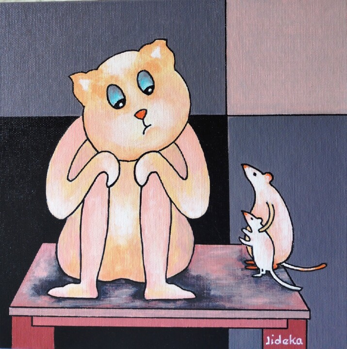 Pintura titulada "Faut-il être raison…" por Jocelyne Deschamps-Kus, Obra de arte original, Acrílico Montado en Otro panel rí…
