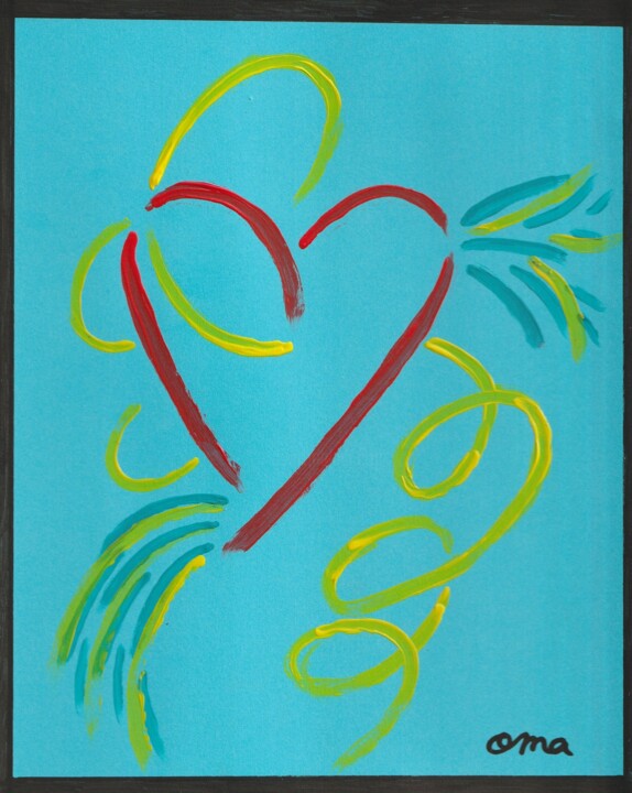 Dibujo titulada "Le cri du coeur" por O.M.A., Obra de arte original, Acrílico