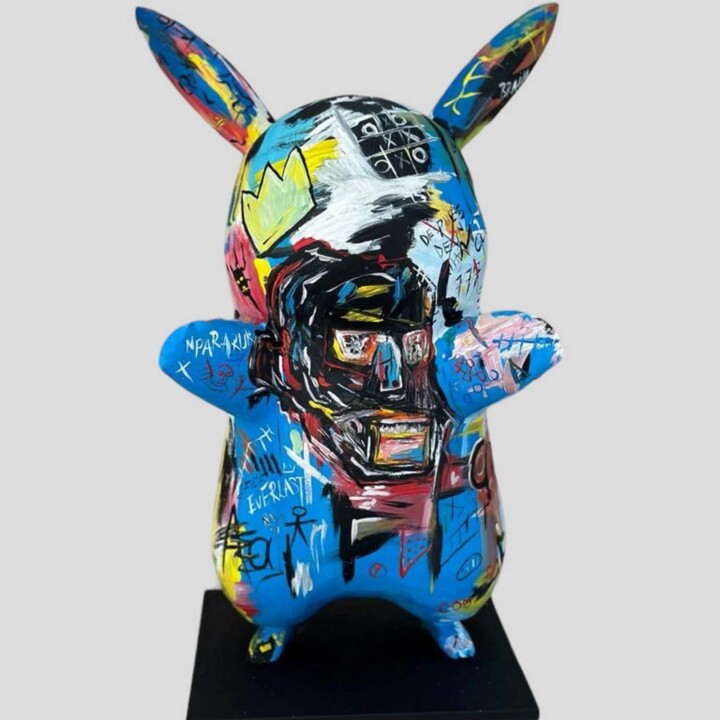 Escultura titulada "Pikachu in the Colo…" por Dervis Yusuf Akdemir, Obra de arte original, Resina