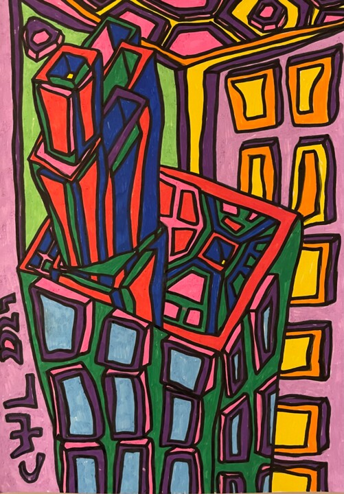 Squares in squares make a world 图画, 11.7x8.3 in