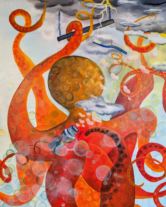 Zeitgeist - Love is in the air 绘画, 39.4x31.5 in