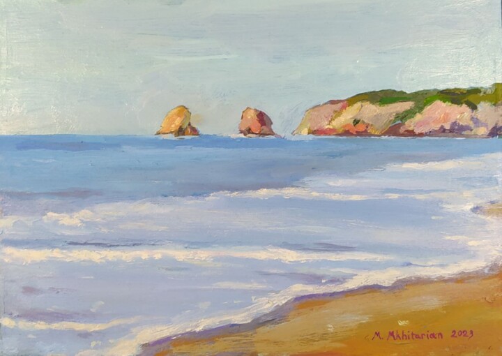 Peinture intitulée "Cliffs" par Mkhitar Mkhitaryan, Œuvre d'art originale, Huile