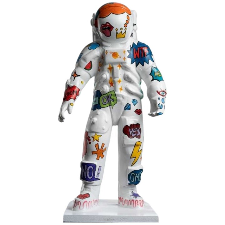 Escultura titulada "Pop Artstrong" por Dervis Yusuf Akdemir, Obra de arte original, Resina