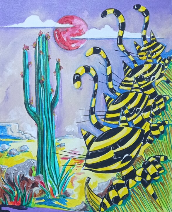 Schilderij getiteld "Les Chalton (III)" door Jsroosenys, Origineel Kunstwerk, Acryl Gemonteerd op Frame voor houten brancard