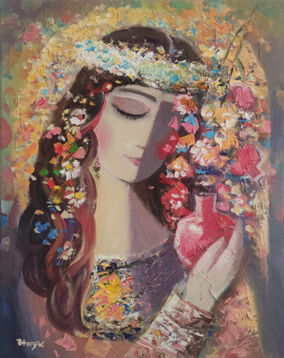 Pintura titulada "Ethereal Charm" por Hayk Miqayelyan, Obra de arte original, Oleo Montado en Bastidor de camilla de madera