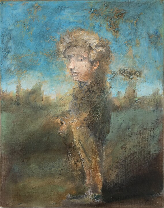 Mozart's childhood Painting, 9.8x7.9 in