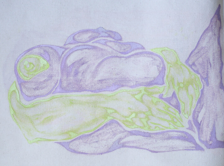 Venus of Willendorf or a violet woman 绘画, 11.4x16.5 in