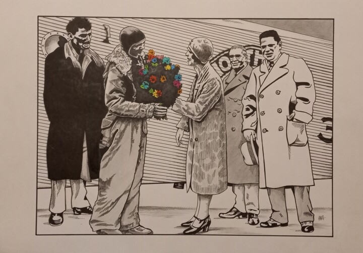 Drawing titled "n.21 (omaggio a Ame…" by Marco Arduini, Original Artwork, Ink