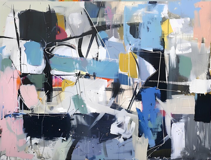 제목이 "Urban Essence: Cont…"인 미술작품 Julia Mauri로, 원작, 아크릴 나무 들것 프레임에 장착됨