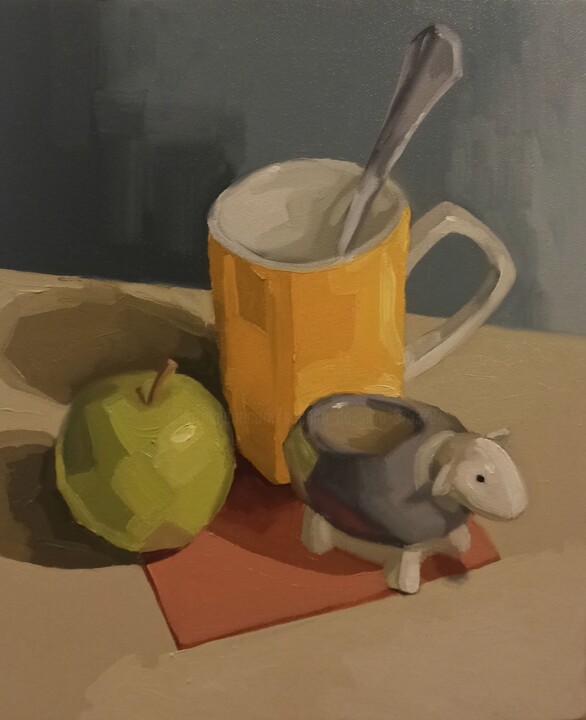 Ceramic Sheep 绘画, 12x10 in