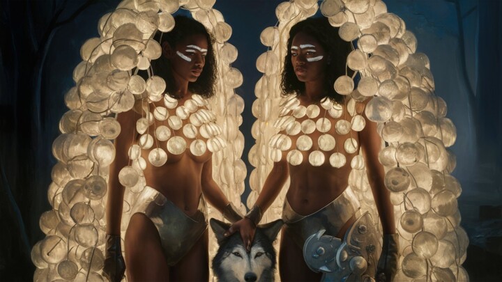 Цифровое искусство под названием "Divas Galactiques" - Pavel Apilat, Подлинное произведение искусства, Изображение, сгенерир…